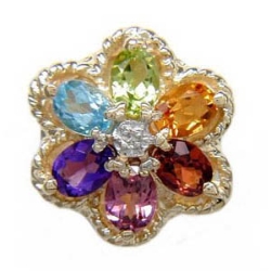 B2307 14K SLD WITH DIAMOND CENTER 6 MULT /FLOWER DESIGN 